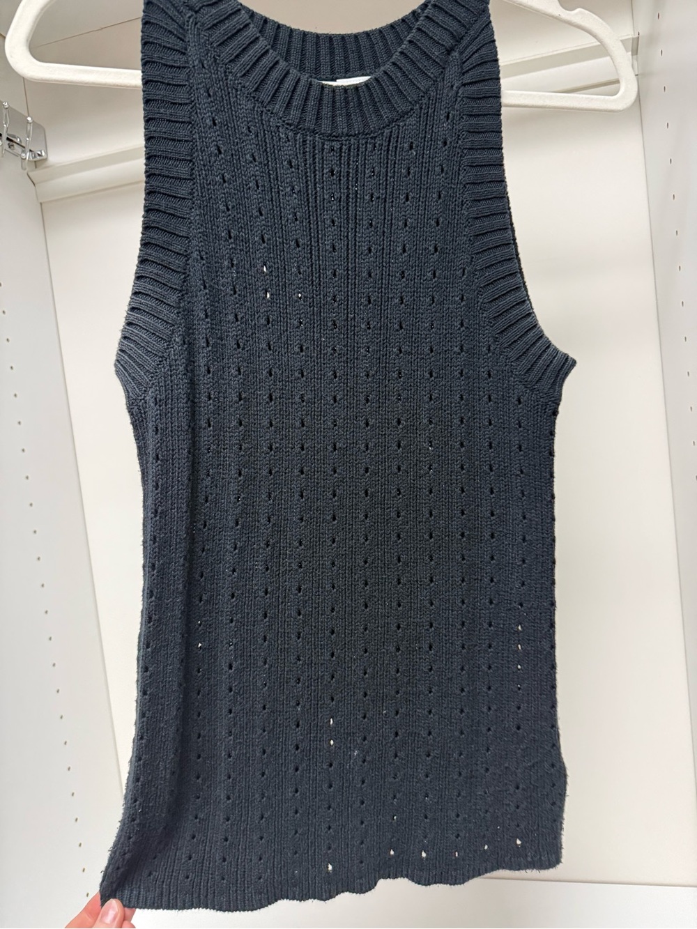 Gap Pointelle Knit Tank - Soft Girl / Minimalist Aesthetic Black Top